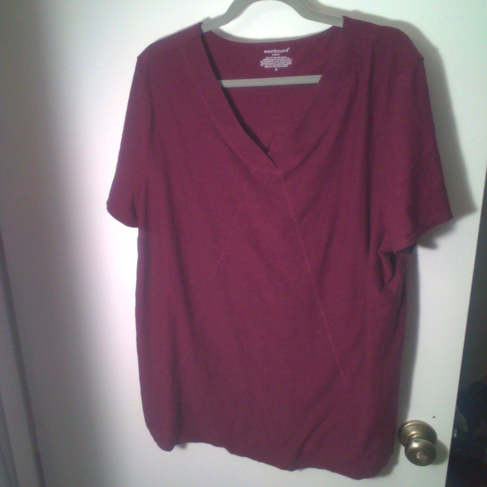 Burgundy westbound top size 2X